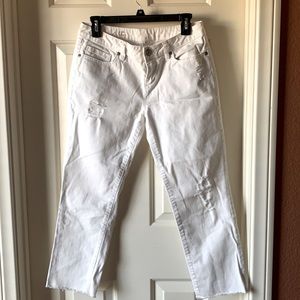 Lauren Conrad Distressed White Jeans